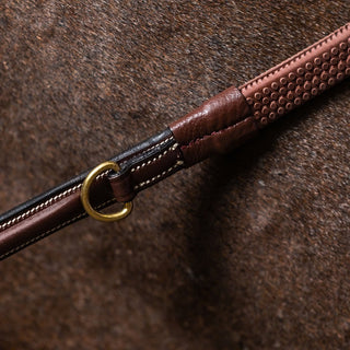 Dy'on 1/2" Howlett Rubber Reins with 7 Leather Loops