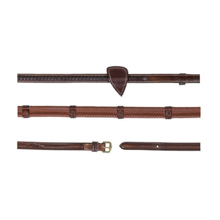 Dy'on 1/2" Rubber Reins w/7 Leather Loops & Plaited Finish