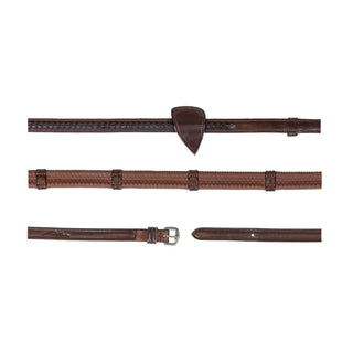 Dy'on 1/2" Rubber Reins w/7 Leather Loops & Plaited Finish