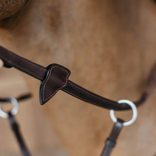Dy'on 1/2" Rubber Reins w/7 Leather Loops & Plaited Finish